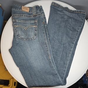 Vintage/Y2K Paris Blues Flare/Bootcut Stretch Jeans-Womens 11 32"x32"-Blue
